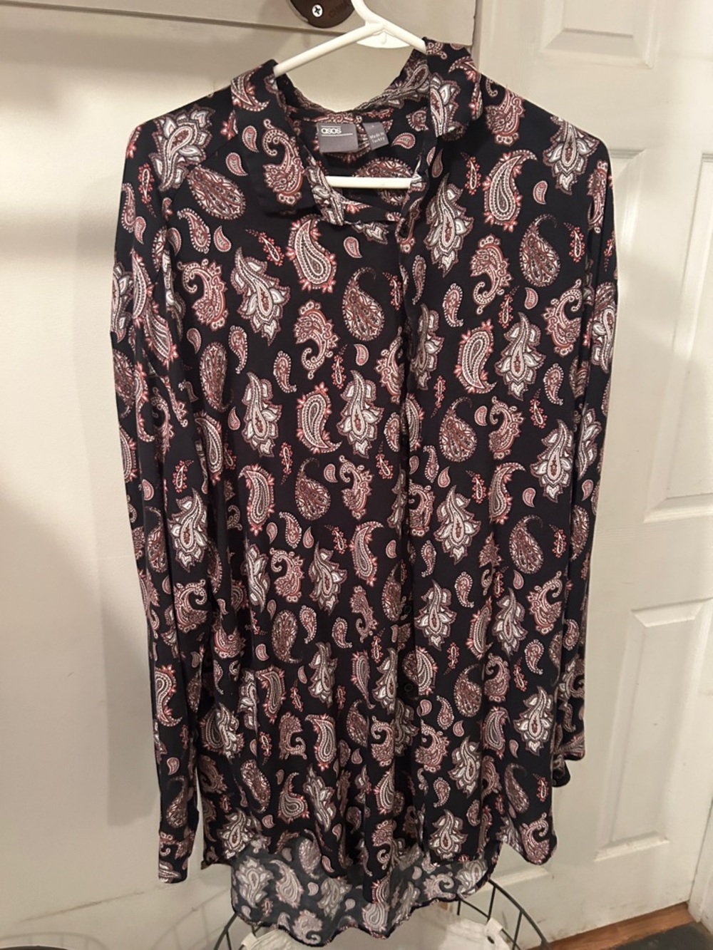 ASOS Black Paisley Button-Down Shirt